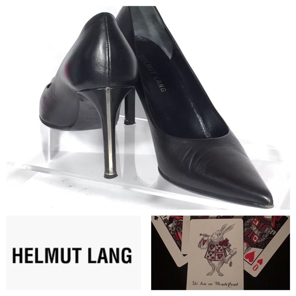 HELMUT Lang Metal Accent Stiletto Heels 36 5.5/6 - Picture 1 of 8